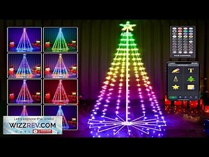 7FT 295LED Outdoor Christmas Tree RGB Color Change Prelit Smart Cone Christmas Review