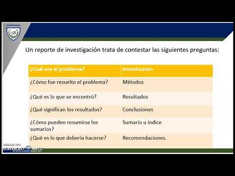 Estructura del reporte de investigación