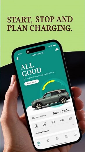 The #MINI App, your daily companion created to help you: connect, unlock, charge and more.​ #MINIApp