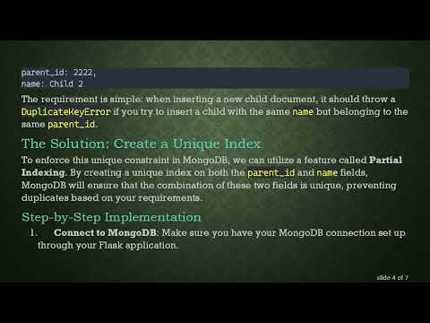 How to Enforce a Unique name Field Based on parent_id in MongoDB