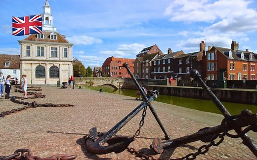 【4K超清】9月漫步游英国英格兰东部诺福克郡 金斯林(King's Lynn) 海港集镇周边 拍摄日期：2023.9.2