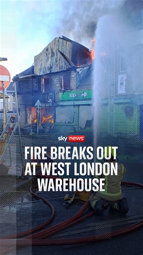 Around 150 firefighters and 25 engines have been deployed to a fire in Southall, West London. The blaze broke out in a warehouse, after residents reported 'hearing explosions', London Fire Brigade says. | Sky News