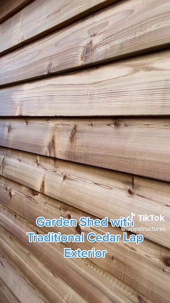 A clear-coated cedar exterior is a timeless style option that would make any neighbor jealous! #homeandgarden #landscapedesign #cedar #handmade
