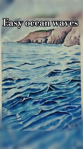 Mesmerizing Ocean Painting Tutorial 🌊#painting #ytshorts #art #drawing #viral #artist #watercolor