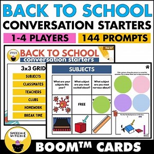 Back to School Conversation Starters and Ice Breakers Speech Therapy Boom Cards