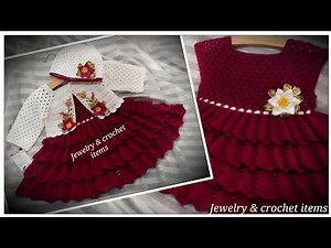 Latest & Stylish Crochet Baby Frock With Jacket (part 1)