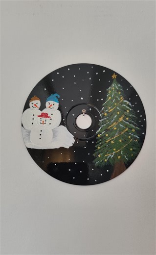 Hand-painted Snowman CD Art • Christmas Tree Decor • Upcycled Acrylic Painting • Winter Gift • Single Item - Etsy Canada