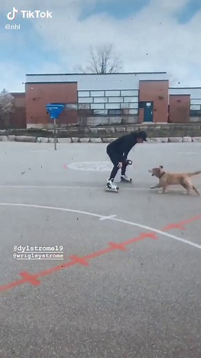 Dylan Strome Rollerblading with His Pup - Hockey at Home