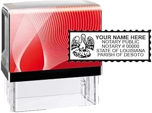 Amazon.com : Hubco Printer 40 Self Inking Notary Stamp - Louisiana (Red Case) : Office Products