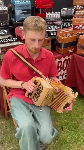 Gabriel Bath plays the Turner DG melodeon at Chippenham Folk festival