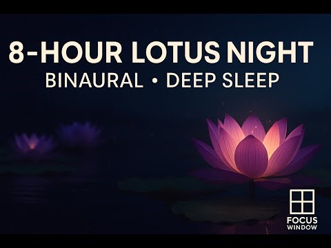 8-HOUR LOTUS NIGHT 🌙 | Deep Sleep Binaural Ambience (4 Hz • 4K)