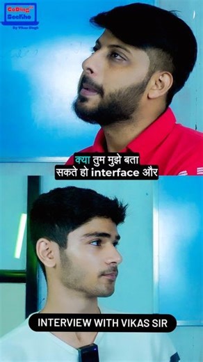 Prof. Vikas Singh on Instagram: "Interface vs Abstract Class in Java | Interview with Vikas Singh Sir #coding #codingseekho #computer #java #interviewtips #interviewquestions"