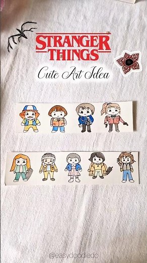 Cute art idea 😍 Stranger things DIY😱 #strangerthings #artideas #shorts #trending #fypシ