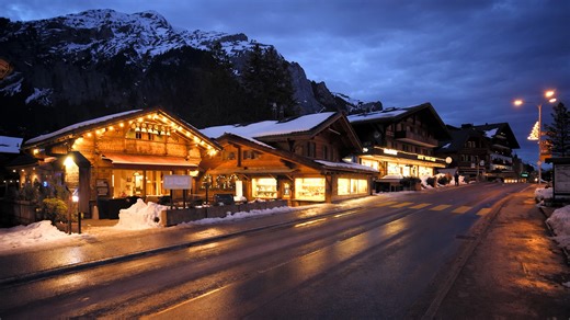 Kandersteg Switzerland winter scenery Alps (4K)