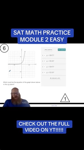 Your Friendly Math Tutor on Instagram: "SAT Math test problem solution. In this video I solve a problem from an SAT Math practice test. Check out the full video on You Tube! Hope this helped! #satmath #satmathprep #satmathtutor #satmathtips #satmathhacks #digitalsatprep #tiktoksat #tiktokmath #tiktokstem"