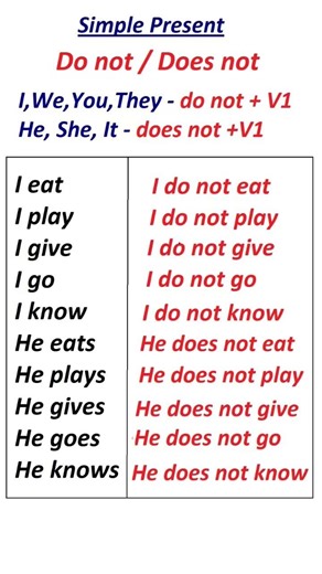 Simple Present Tense Negative sentence #shorts #shortsfeed #shortsvideo #english #education