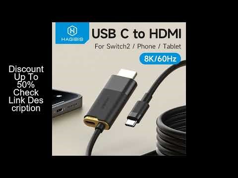 Hagibis Switch Dock for Nintendo Switch/OLED/Switch2 USB C to HDMI Cable Adapter 8K@60Hz HDR 100W PD