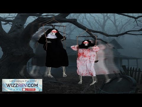 2 Pack Halloween Decorations Outdoor 54" Scary Hanging Swinging Ghosts Hallo...