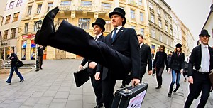 Bowler hat and briefcase ready: Monty Python's Silly Walk strides back onto Prague streets