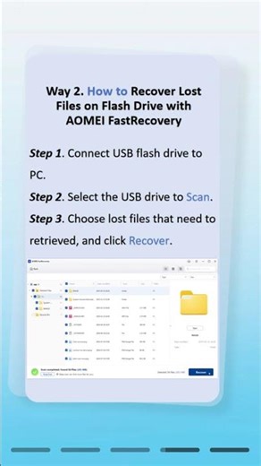How to Recover Lost Files on USB - 2 Ways #usb #datarecovery #aomeifastrecovery