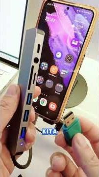 Cara tambah port USB di hp! Cukup pakai sub hub 8in1 ini beres! Bisa untuk laptop type-c juga.