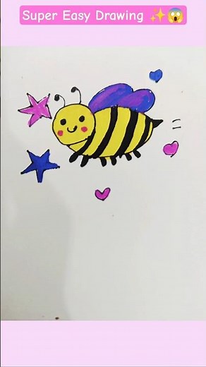 Super Easy Drawing 😱✨ #shorts #easydrawing #diy #trending #kidsart #fun #beginner #craft #bee
