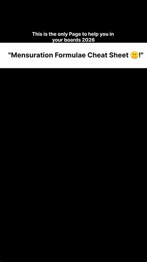 Gourav Yadav on Instagram: ""Mensuration Formulae Cheat Sheet 🤫!""