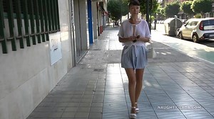 Naughty Lada accidentally drops her Skirt in Public!