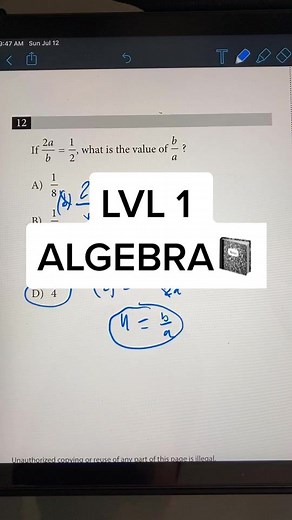 LVL 1 Algebra! Will start doing geometry and trig soon. #psat #math #mathhelp #tutor #sat