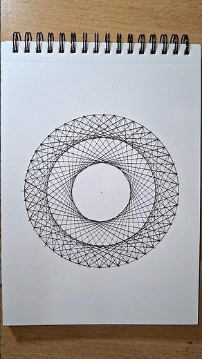 Mesmerizing Circular String Art 🔥 Easy Geometric Mandala Drawing | Oddly Satisfying