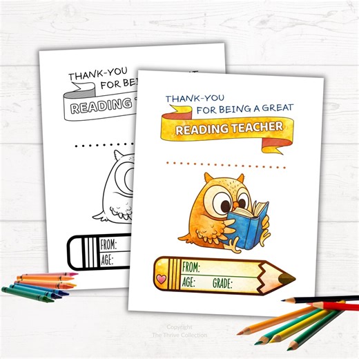 Reading Teacher Thank You Gift | Printable Coloring Pages | INSTANT DOWNLOAD | Elementary Reading Teacher Appreciation Gift | Coloring Page - Etsy