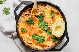 Creamy Healthy Chicken Enchilada Skillet
