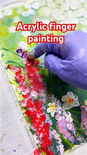 Acrylic landscape, finger painting #paintingtutorial #painting #artandcraft #acrylicscenery