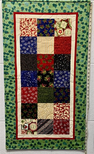 Christmas/winter Table Runner Dark Red, Green, Black, Blue, Cream 100% Cotton - Handmade (89) - Etsy