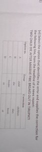 (vi) Select the option that identifies the errar and supplies t... | Filo