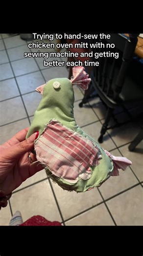 Hand-Sewing a Chicken Oven Mitt Without a Machine