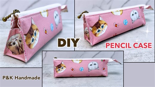 Diy Zipper Pencil Case Sewing Tutorial | #DIY #sewing #handmade #reelsfb #pouchbag #fblifestyle #diyprojects | P&K Handmade