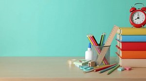 School Background School Supplies Book Stack Stock Footage Video (100% Royalty-free) 1107633397 | Shutterstock