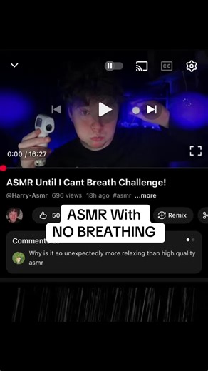 Go checkout the full video! ASMR until I can’t breath challenge! #asmr #asmrsounds #asmrvideo