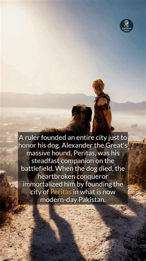 A grief-stricken Alexander the Great honored his beloved dog by founding an entire city in his name. #historyfacts #ancienthistory #dogsofhistory #alexanderthegreat | Ancient Saga