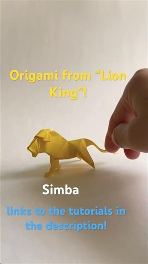 Origami from “Lion King” + tutorials, links in the description #origami#disney#lionking