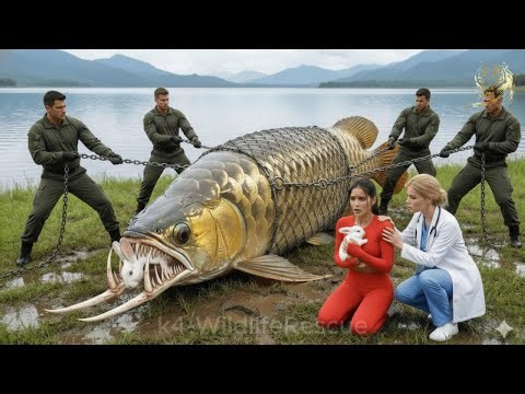 Heroic Rescue Team Saves a Helpless Mother Rabbit from a Ferocious Giant Amazon Arowana 🐇🐉