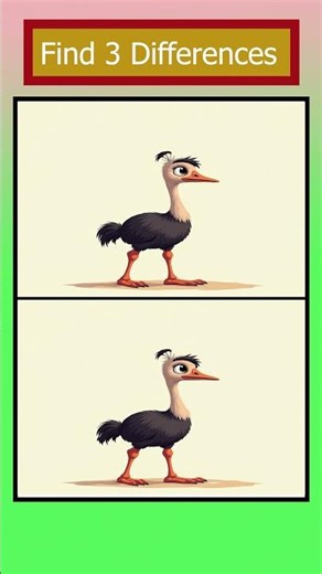 Find 3 Differences | Cartoon Emu Challenge | Spot the Difference Game #findthedifferences #puzzle
