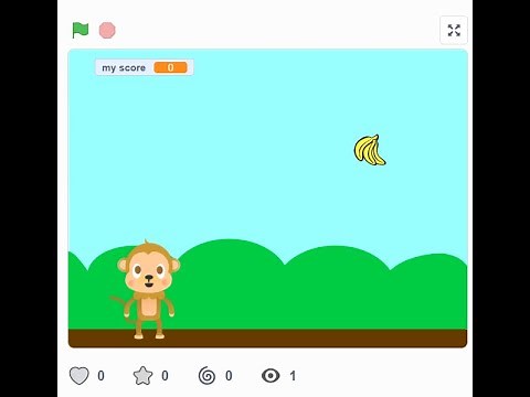 تصميم لعبة التقاط في برنامج سكراتش scratch | القرد و الموز