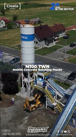 Promax M100 TWN Mobile Concrete Batching Plant Installed in Croatia! #concretebatchingplant
