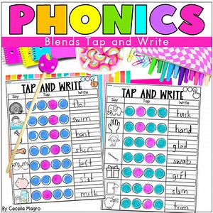 Tap and Write Words with Blends Phonics Activities Segmenting