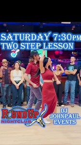 2Step & Line Dance Lessons💃🕺 At Round Up Nightclub in Davie Florida Saturday 7:30pm Coming to our lesson? Comment before 7pm for free admission (added to DJ JohnPaul’s guest list, Arrive by 7:30pm, 21 and up) 18 & up welcome w/ cover DJ JohnPaul rocking the beats and requests 🎧🎵 The lovely Kortnee assisting the lesson Social Dancing all night Sink or Swim Drink Specials 9-12 Sink or swim all you can drink 9-2 @roundupdavie #novasoutheasternuniversity #2step #westcoastswing #dancing #wcs #lin