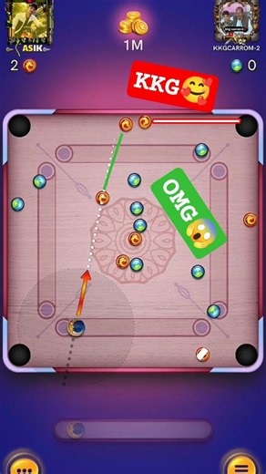 kkg VS Asik 1M disc mood gamepla 🥳🥳#shorts #carrompool