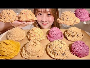 ASMR No-Bake Cookie Dough 【Mukbang/ Eating Sounds】【English subtitles】
