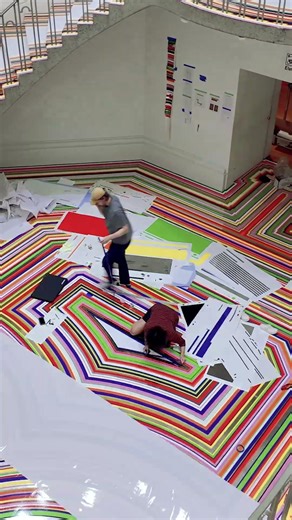 Timelapse: Installing Jim Lambie: Zobop (Colour-Chrome)